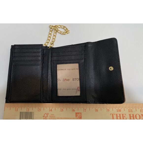 Stone Mountain Black Tooled Paisley Design TriFold Wallet w Aftermarket Wristlet - Picture 2 of 6